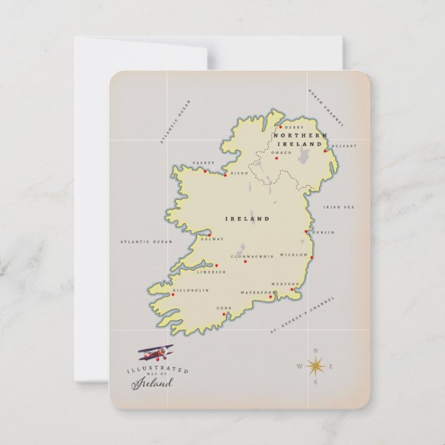 Illustrerad karta över Irland (Baksida)