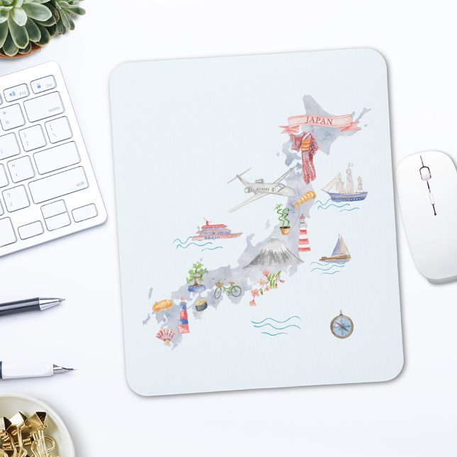 Illustrerad karta över Japan Musmatta (In situ office desk)