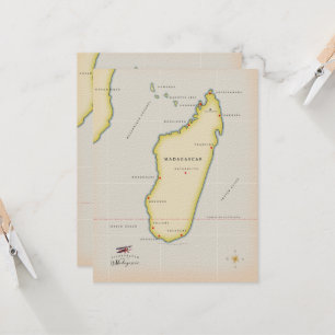 Illustrerad karta över Madagaskar