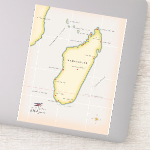 Illustrerad karta över Madagaskar Klistermärken