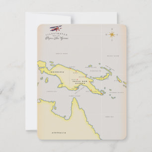 Illustrerad karta över Papua Nya Guinea