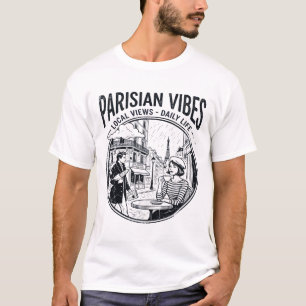 Illustrerad karta över Paris Frankrike Stadsscen T Shirt