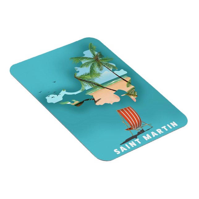 Illustrerad karta över Saint Martin. Magnet (Högersidan)