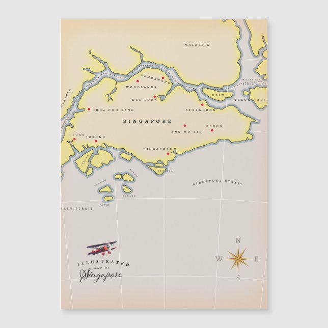 Illustrerad karta över Singapore (Framsida)