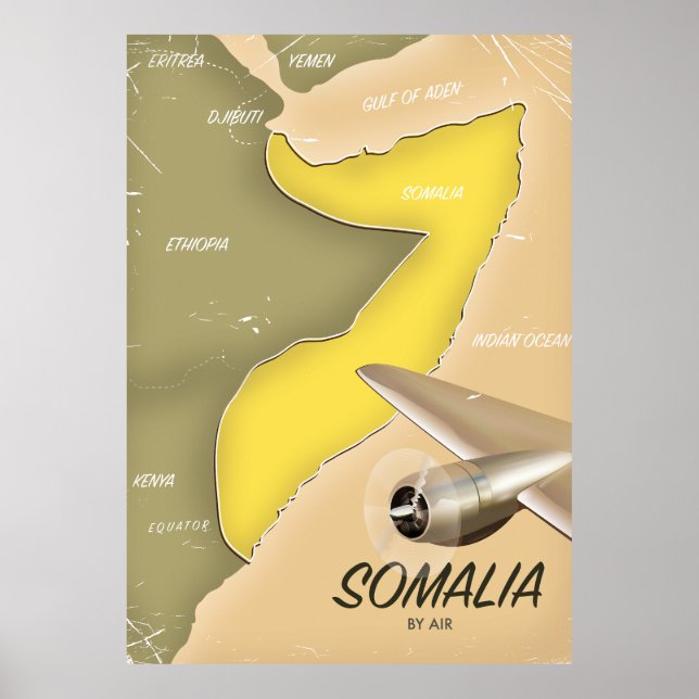 illustrerad karta över Somalia Poster (Framsidan)