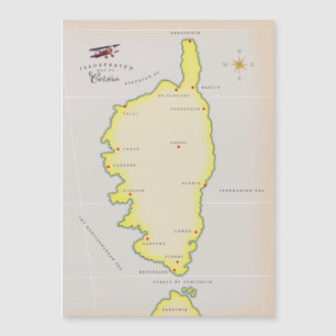 Illustrerad karta på Korsika
