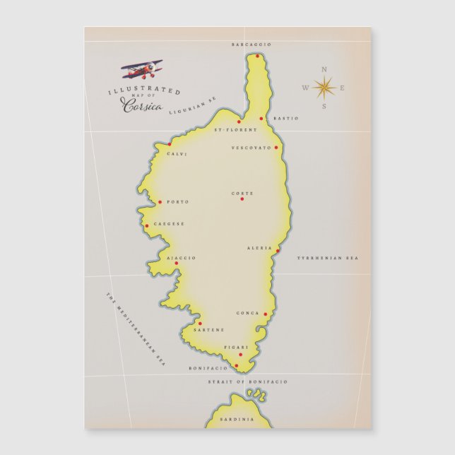 Illustrerad karta på Korsika (Framsida)