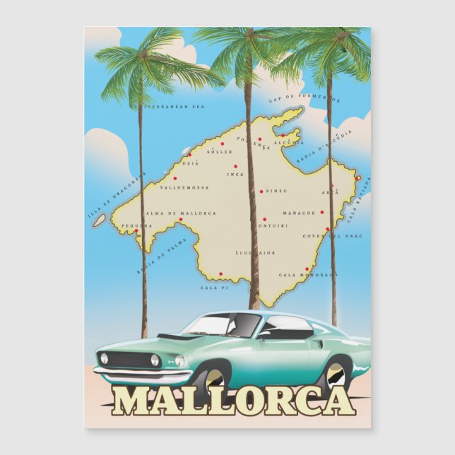 Illustrerad karta på Mallorca (Framsida)