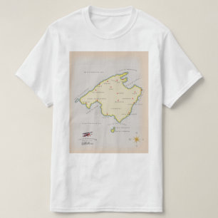 Illustrerad karta på Mallorca T Shirt