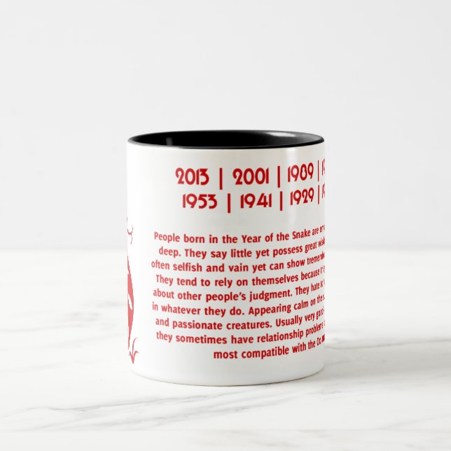 ILLUSTRERAD KINESISK ORM FÖR ZODIAC PAPERCUT Två-Tonad MUGG (Center)