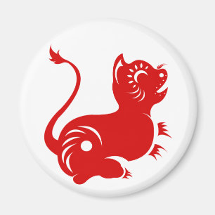 ILLUSTRERAD KINESISK TIGER FÖR ZODIAC PAPERCUT MAGNET