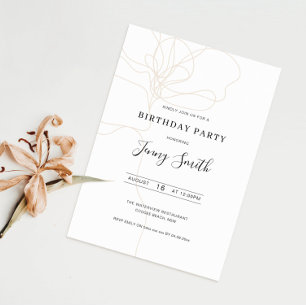 Illustrerad konst födelsedagsfest inbjudan