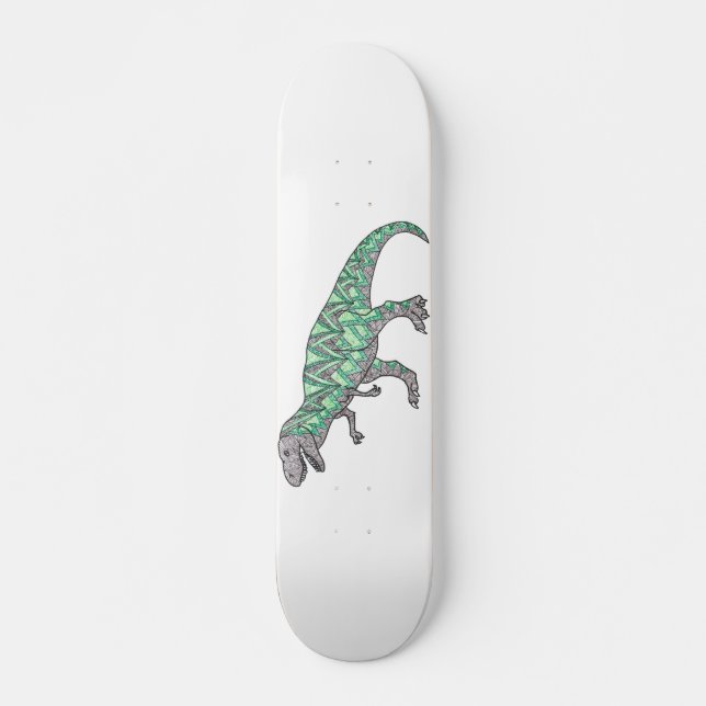 Illustrerad konst för T-Rex Dinosaur klotter Skateboard Bräda 21,5 Cm (Framsida)