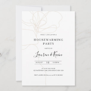 Illustrerad konstblomsterodling i party inbjudningar