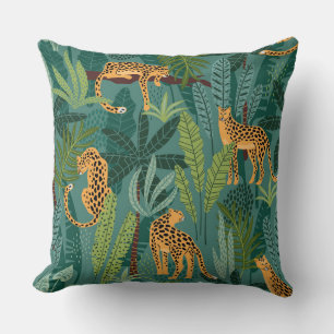 Illustrerad leoparddesign kudde