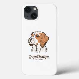 Illustrerad logotyp för en brun och vit hund