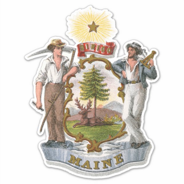 Illustrerad Maine Jackar av Arm Klistermärken (Framsida)