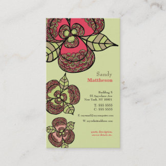 Illustrerad märkes- visitkort för vild blommor