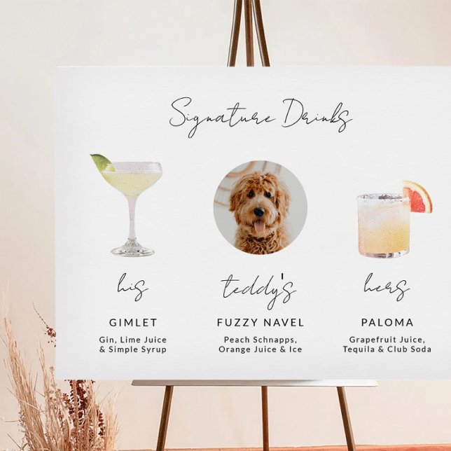Illustrerad Namnteckning Drink-tecken Poster (Skapare uppladdad)