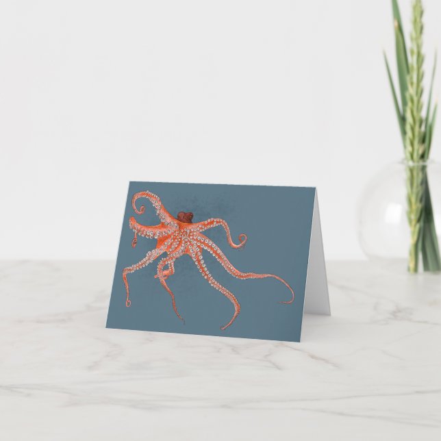 Illustrerad oktopus kort (Framsida)