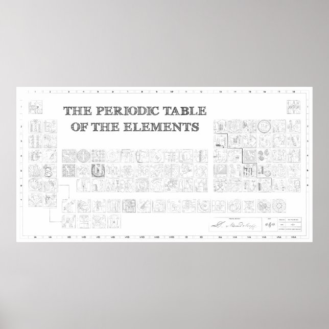 Illustrerad Periodisk Bord i Inslag Poster (Framsidan)