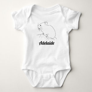 Illustrerad Pika Ritad på Sten Bebis Namn T Shirt