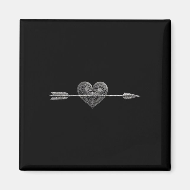 Illustrerad pil som passerar genom Illustrated Hea Magnet (Framsidan)
