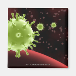 Illustrerad rendering av sars coronavirus magnet