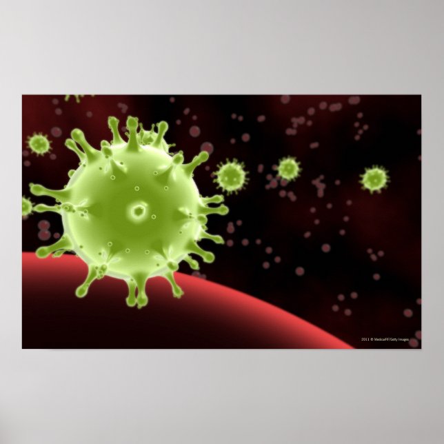 Illustrerad rendering av sars coronavirus poster (Framsidan)