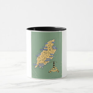 Illustrerad resande karta Isle of Man Mugg