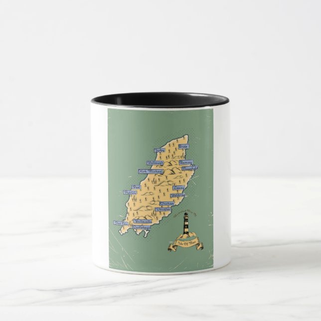 Illustrerad resande karta Isle of Man Mugg (Center)