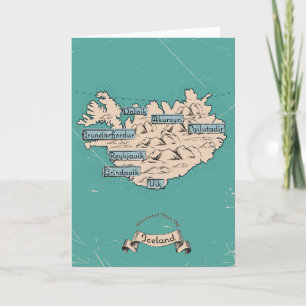 Illustrerad rese karta Island Inbjudan