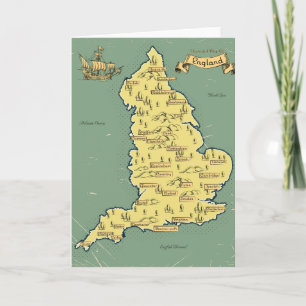 Illustrerad rese karta över England Inbjudan