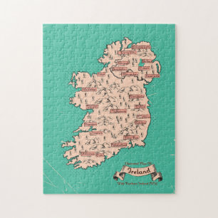 Illustrerad rese karta över Irland Pussel