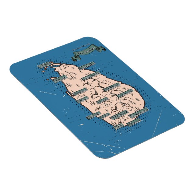 Illustrerad rese karta över Sri Lanka Magnet (Högersidan)