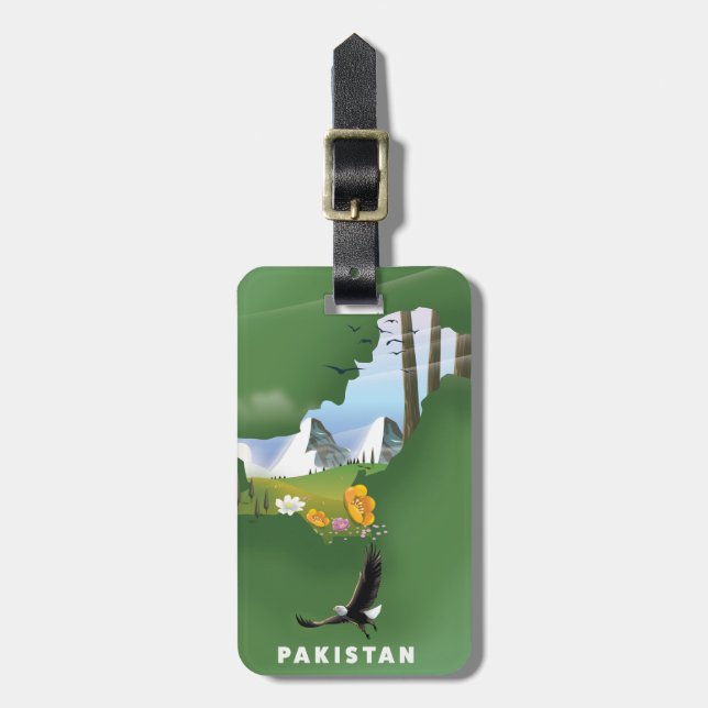 Illustrerad resehandbok för Pakistan. Bagagebricka (Vertikal Framsida)