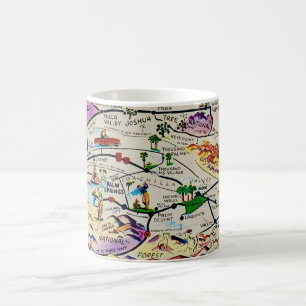 Illustrerad Retro Palm Springs Kartmugg Kaffemugg