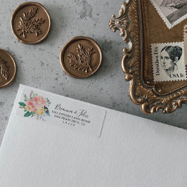 Illustrerad Returadress för tropisk Blommigt Returadress Etikett