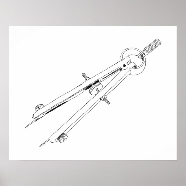 Illustrerad ritkompass poster (Framsidan)