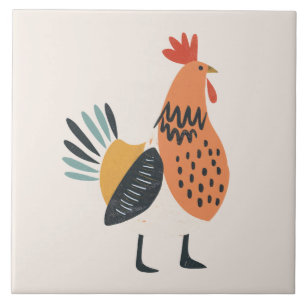 Illustrerad rosterkeramik Tile Kakelplatta
