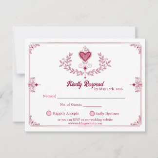 Illustrerad RSVP-kort Anteckningskort