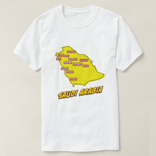 Illustrerad Saudi-Arabien-karta i Pop Art-stil T Shirt