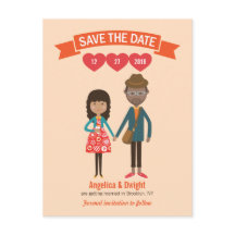 Illustrerad serieparporträtt bröllop