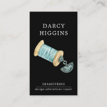 Illustrerad sjöfärgseamstress, svart