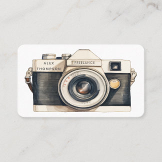 Illustrerad SLR-kamera Professionell Fotograf Visitkort