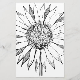 Illustrerad solros brevpapper