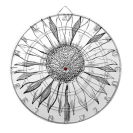 Illustrerad solros darttavla