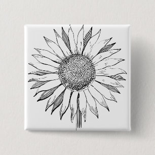 Illustrerad solros knapp