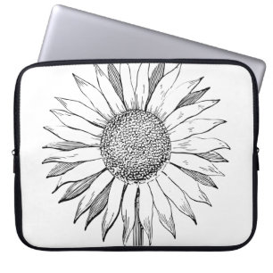 Illustrerad solros laptop fodral