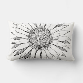 Illustrerad solros lumbarkudde